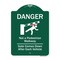 Signmission Danger Not Pedestrian Walkway Gate Comes Down After Each Vehicle Alum Sign, 24" x 18", GW-1824-9985 A-DES-GW-1824-9985 - alternate 1